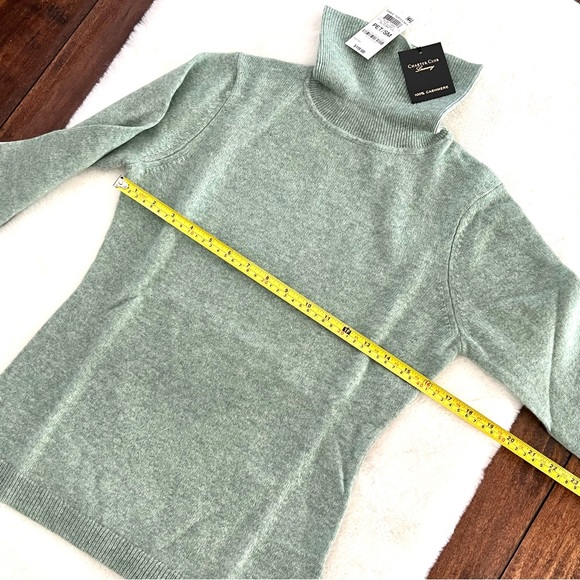 Charter Club Luxury Sweater 100% Cashmere Bella Mint Heather Sz S NWT - Picture 10 of 11
